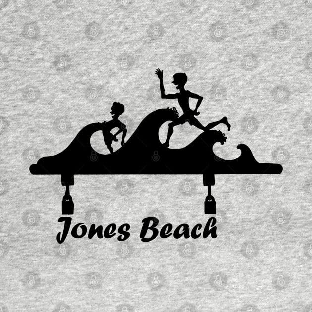 Jones Beach Art Deco Sign - Kids in the Surf by Mackabee Designs